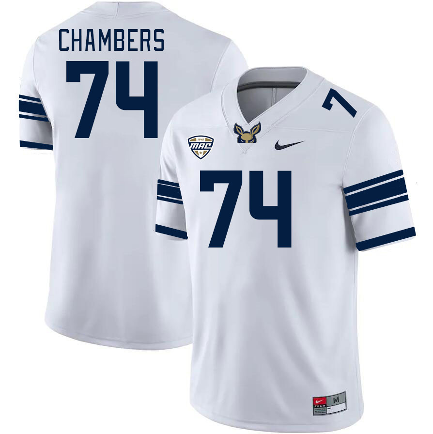 Men-Youth #74 Ronan Chambers Akron Zips 2023 College Football Jerseys Stitched-White